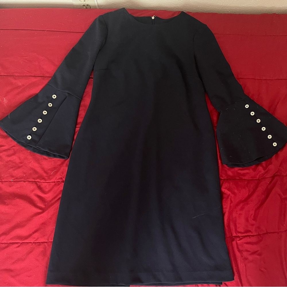 Tommy Hilfiger, navy blue button sleeve dress